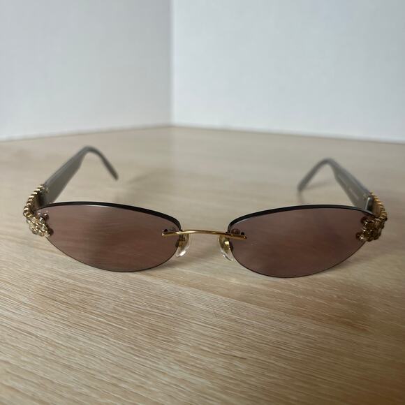 Daniel Swarovski S573 20 6053 23KT GP Sunglasses FRAMES ONLY Gold Gray main image 11